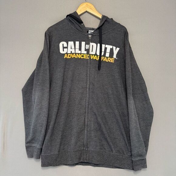 Call Of Duty Advanced Warfare Men’s Grey Zip Up Hoodie Size XL Video Game - Picture 1 of 9